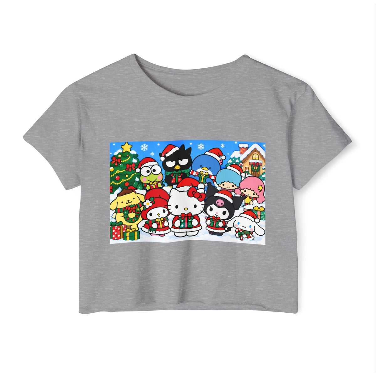 Hello Kitty Christmas Crop Top — Cute Sanrio Holiday Festival Tee