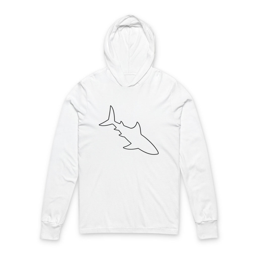 Shark Outline Hooded Long Sleeve Tee