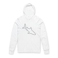 Shark Outline Hooded Long Sleeve Tee