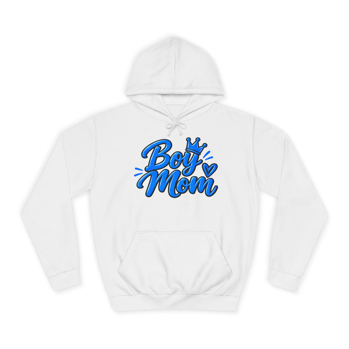 Boy Mom Hoodie - Blue Script Graphic Pullover for Proud Moms