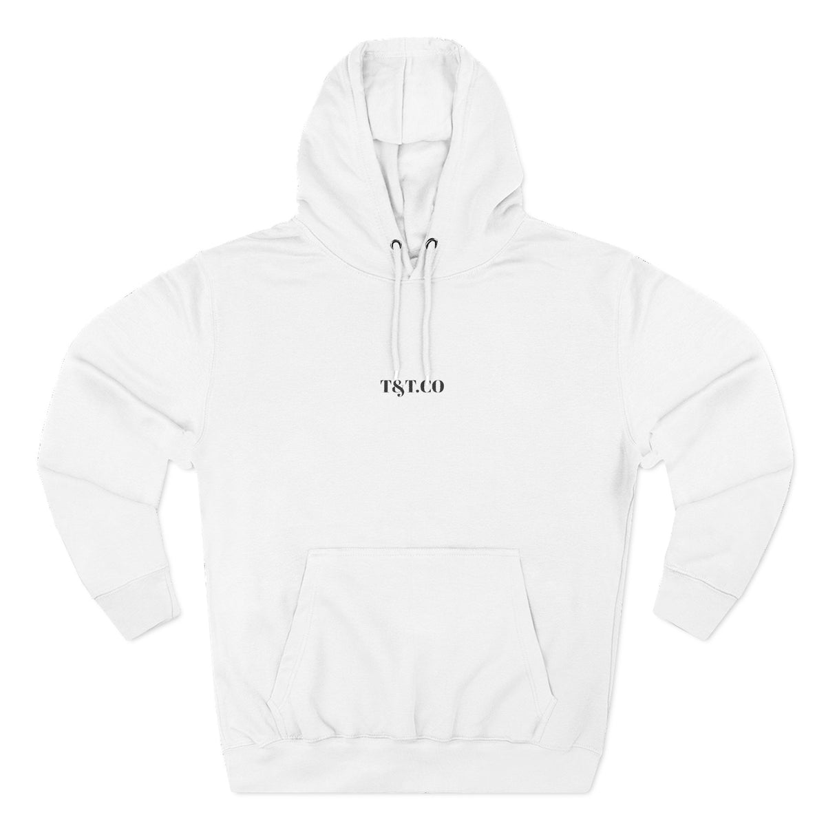 Minimalist 'T&L Co' White Fleece Hoodie — Cozy Lightweight Pullover