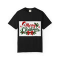 Merry Christmas T-Shirt – Festive Holiday Tee with Santa Hat & Wreath