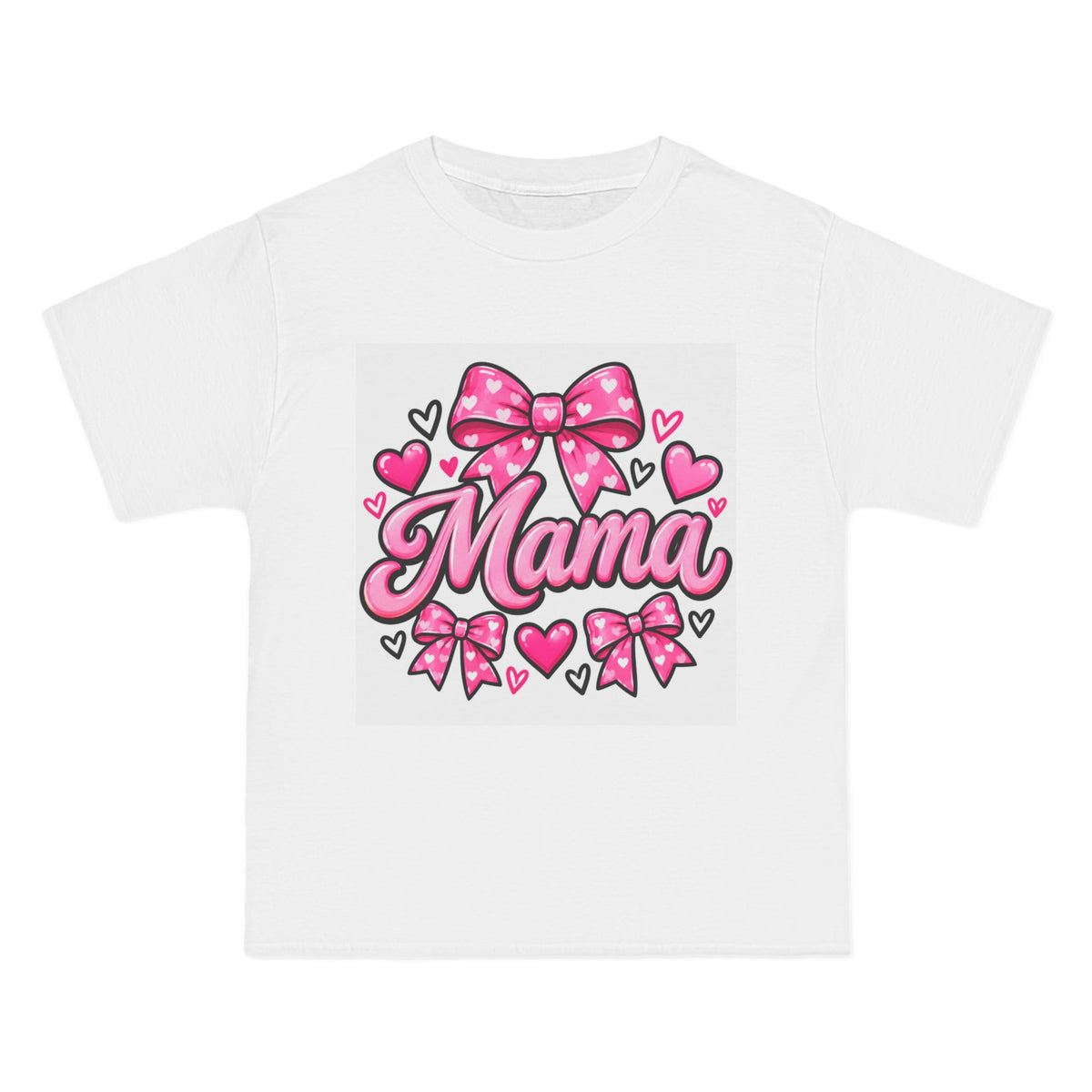Mama Pink Bow T-Shirt — Cute Hearts & Bows Mother's Day Tee