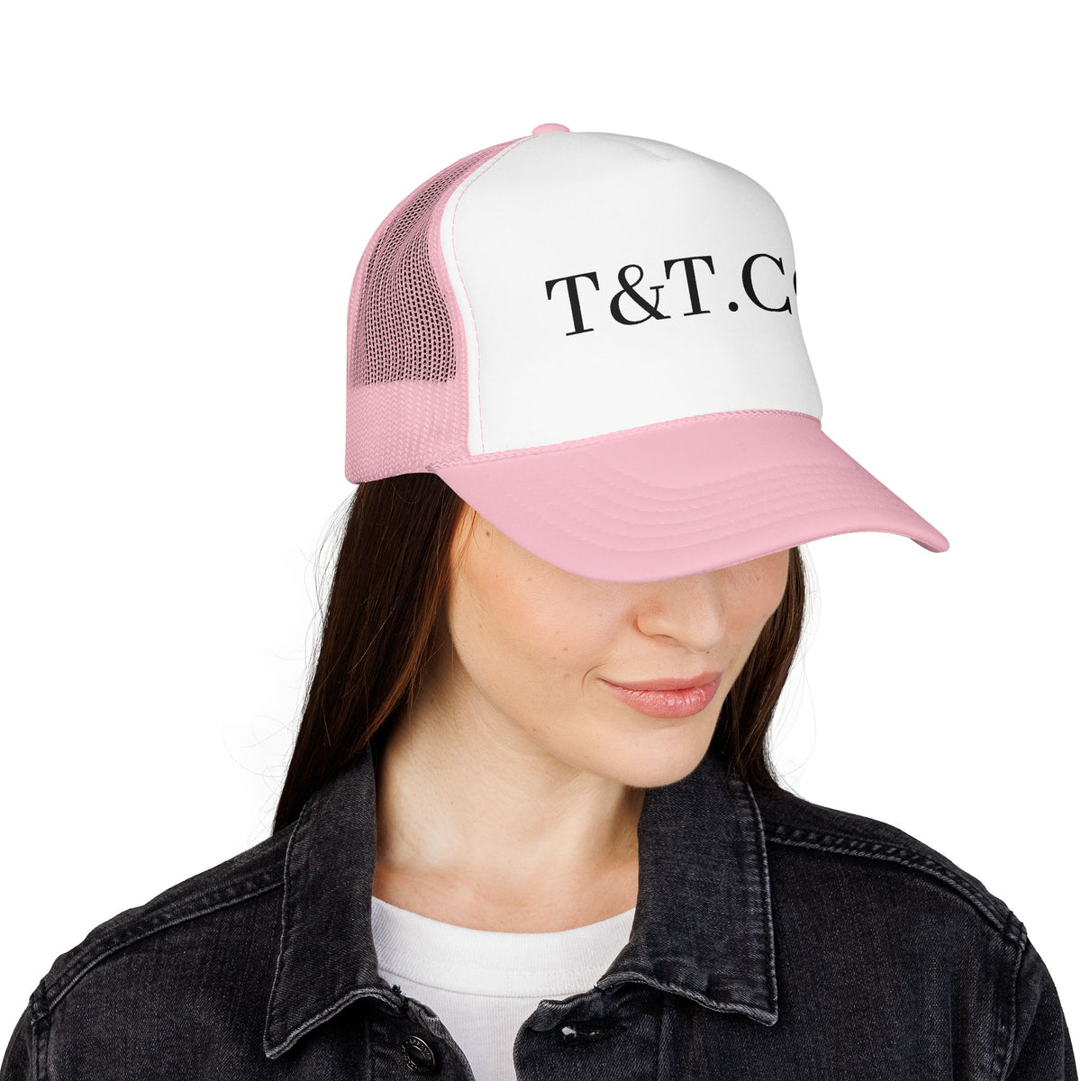 T&T.CO Foam Trucker Hat — Vintage Logo Mesh Baseball Cap