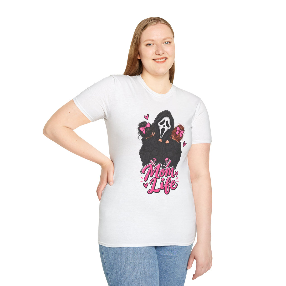 Mom Life Horror Graphic T-Shirt — Cute Scream Mask Mom Design