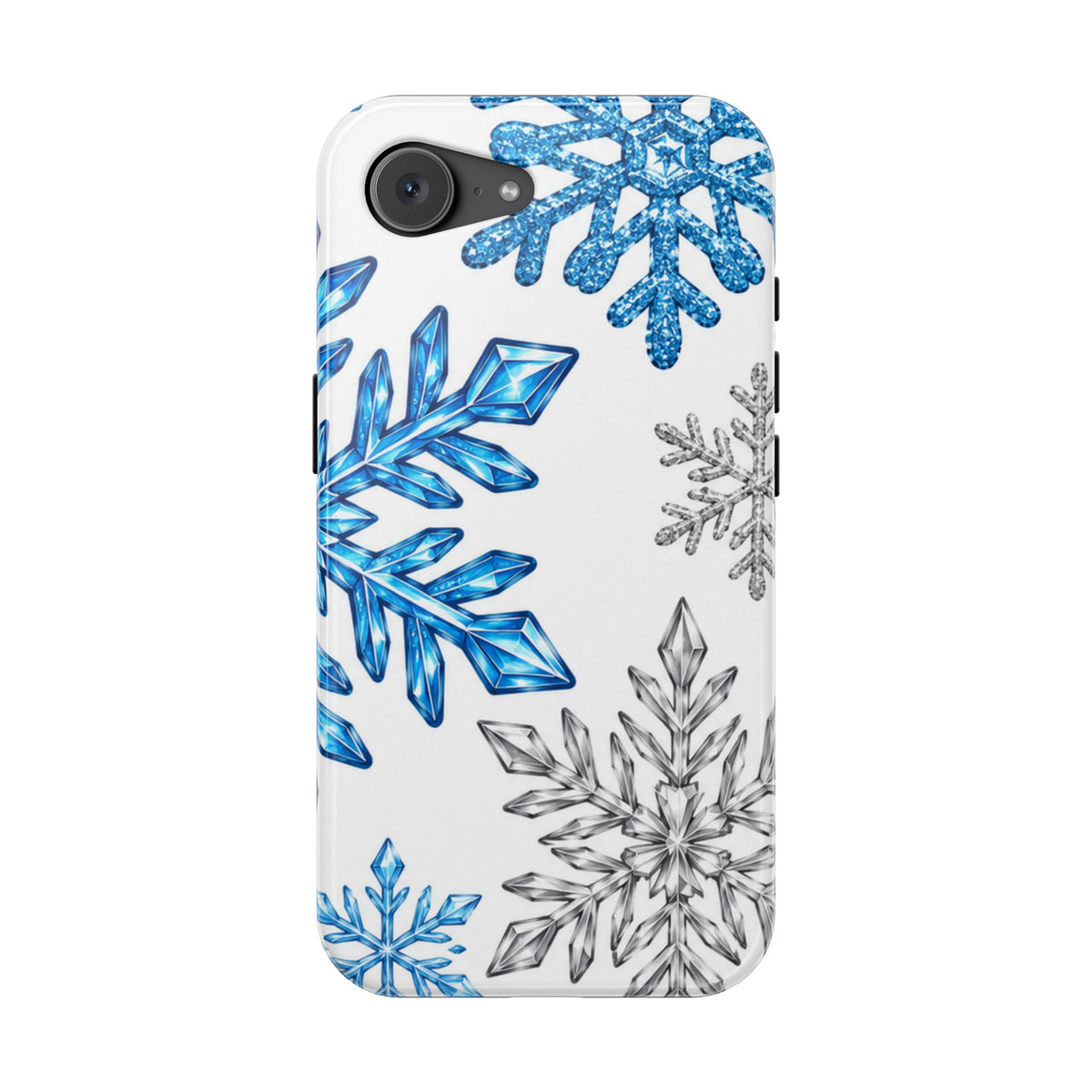 Snowflake Magnetic Impact Phone Case — Winter Blue Crystal Design