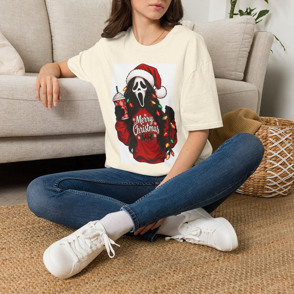 Christmas Scream T-Shirt – Santa Ghostface "Merry Christmas" Holiday Tee