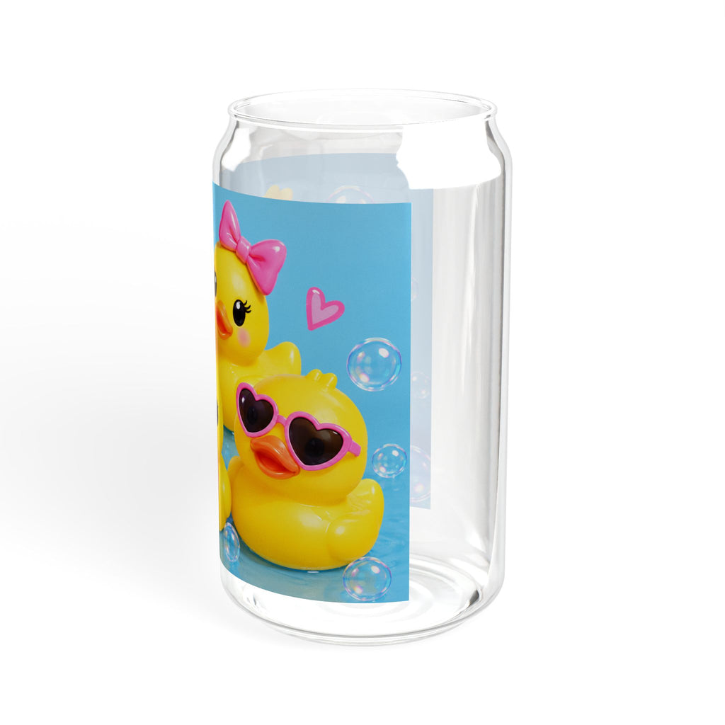 Rubber Duck Sipper Glass — 16oz Cute Duckling Straw Tumbler