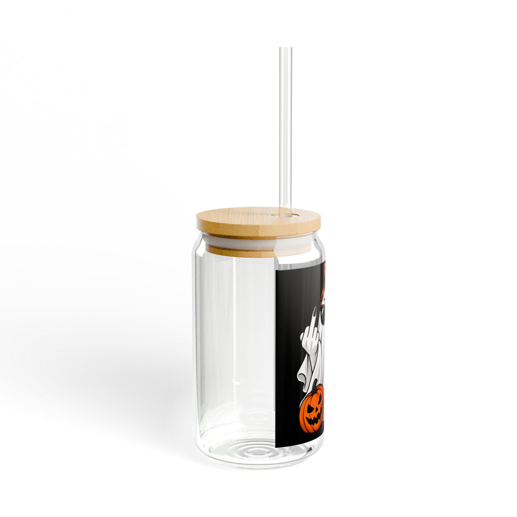 Halloween Ghost Sipper Glass - 16oz Spooky Pumpkin Drink Tumbler