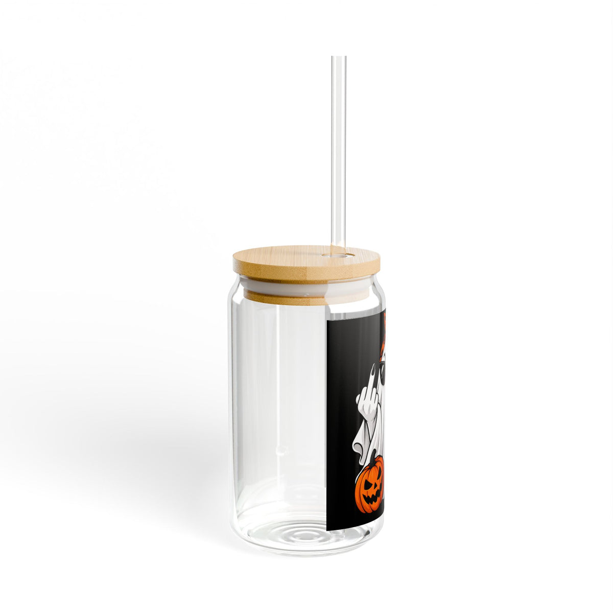 Halloween Ghost Sipper Glass - 16oz Spooky Pumpkin Drink Tumbler