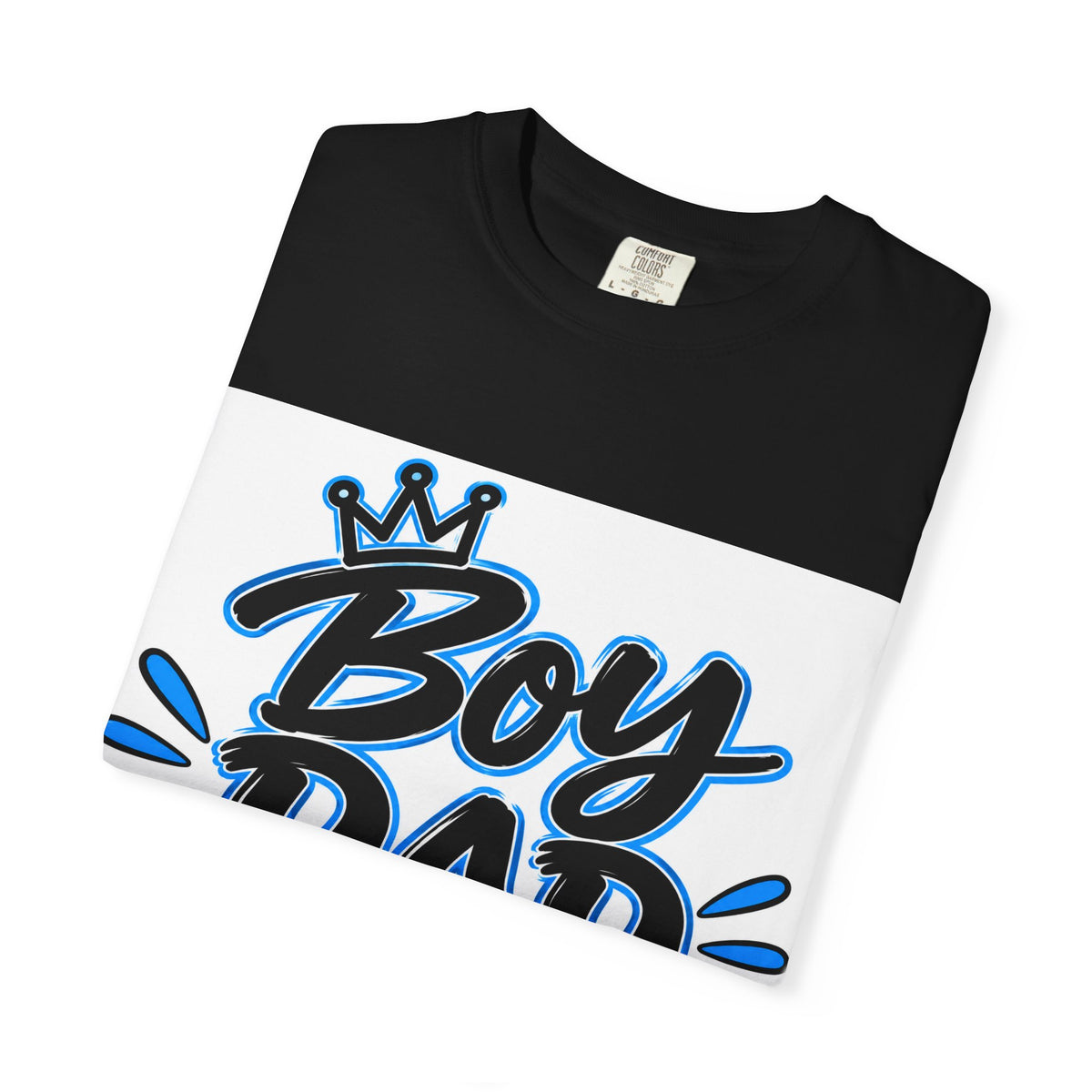 Boy Dad T-Shirt - Retro Blue Script Father's Day Tee for New and Proud Dads