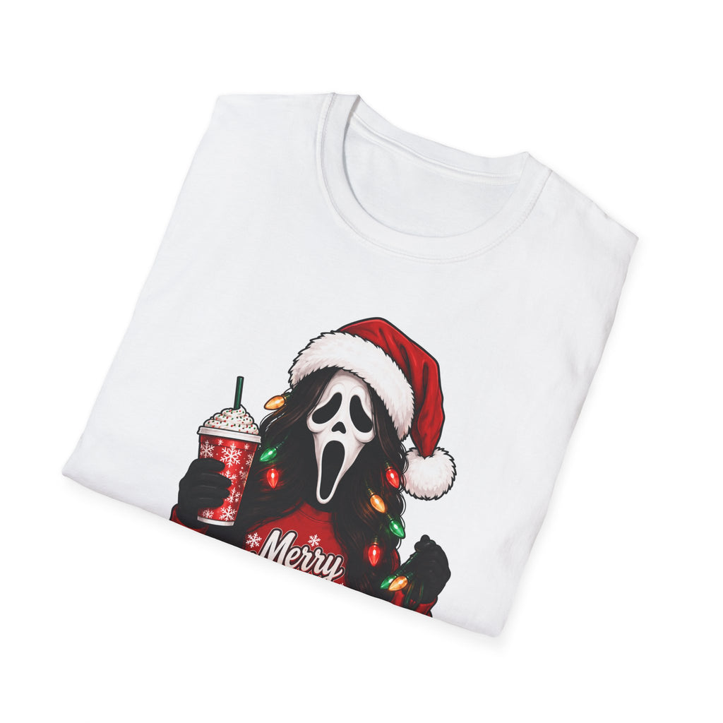Christmas Scream T-Shirt – Santa Ghostface "Merry Christmas" Holiday Tee