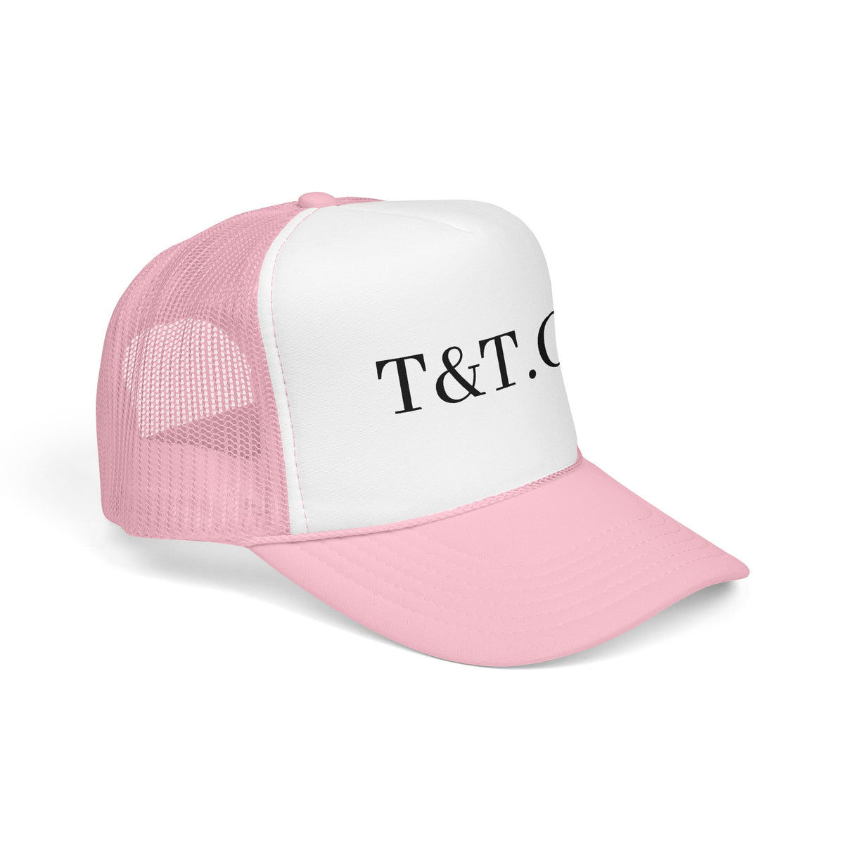 T&T.CO Foam Trucker Hat — Vintage Logo Mesh Baseball Cap