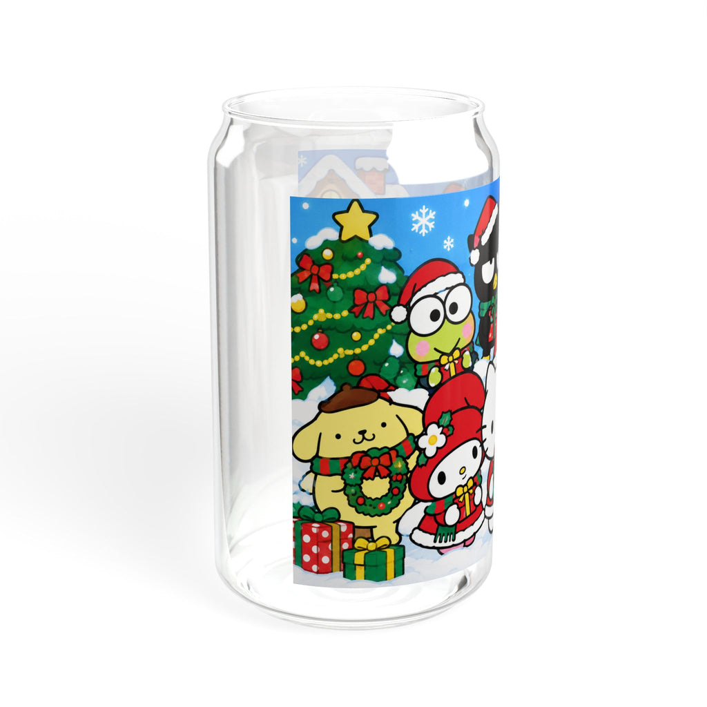 Hello Kitty Christmas Sipper Glass — 16oz Holiday Straw Tumbler