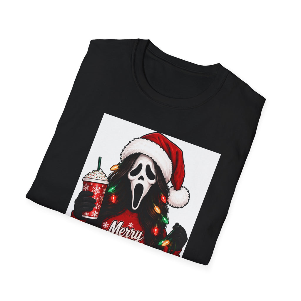 Christmas Scream T-Shirt – Santa Ghostface "Merry Christmas" Holiday Tee