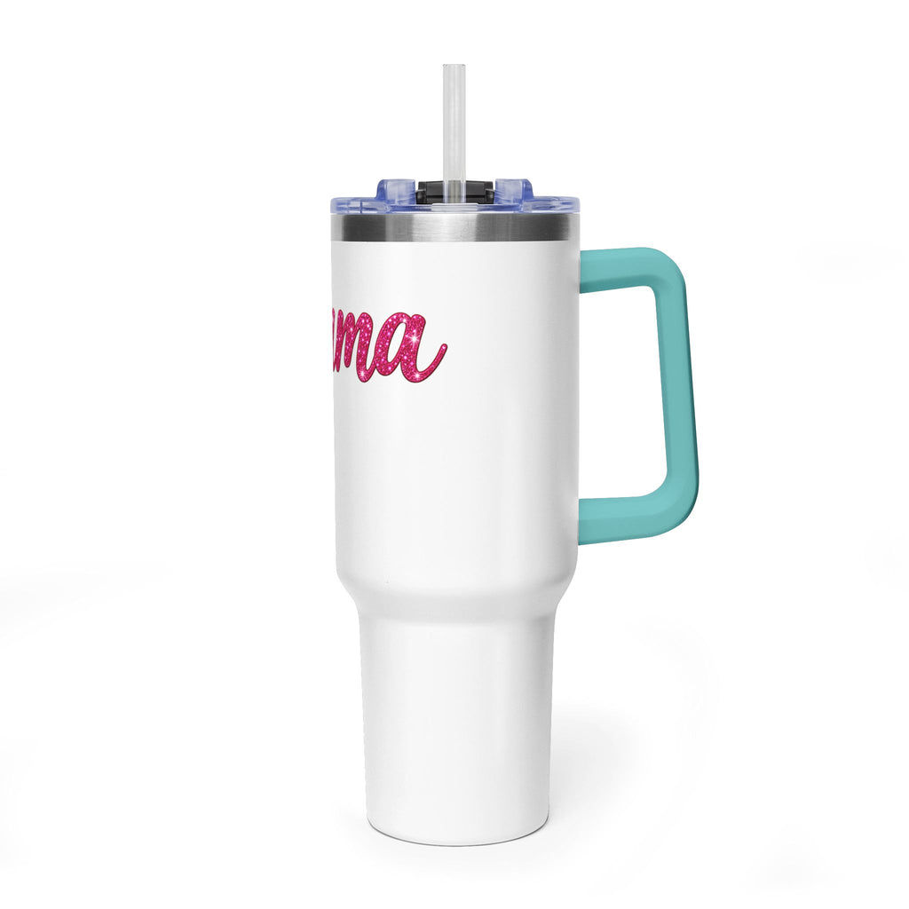 Tumbler — 'Mama' Pink Glitter 40oz Vacuum Insulated Travel Cup