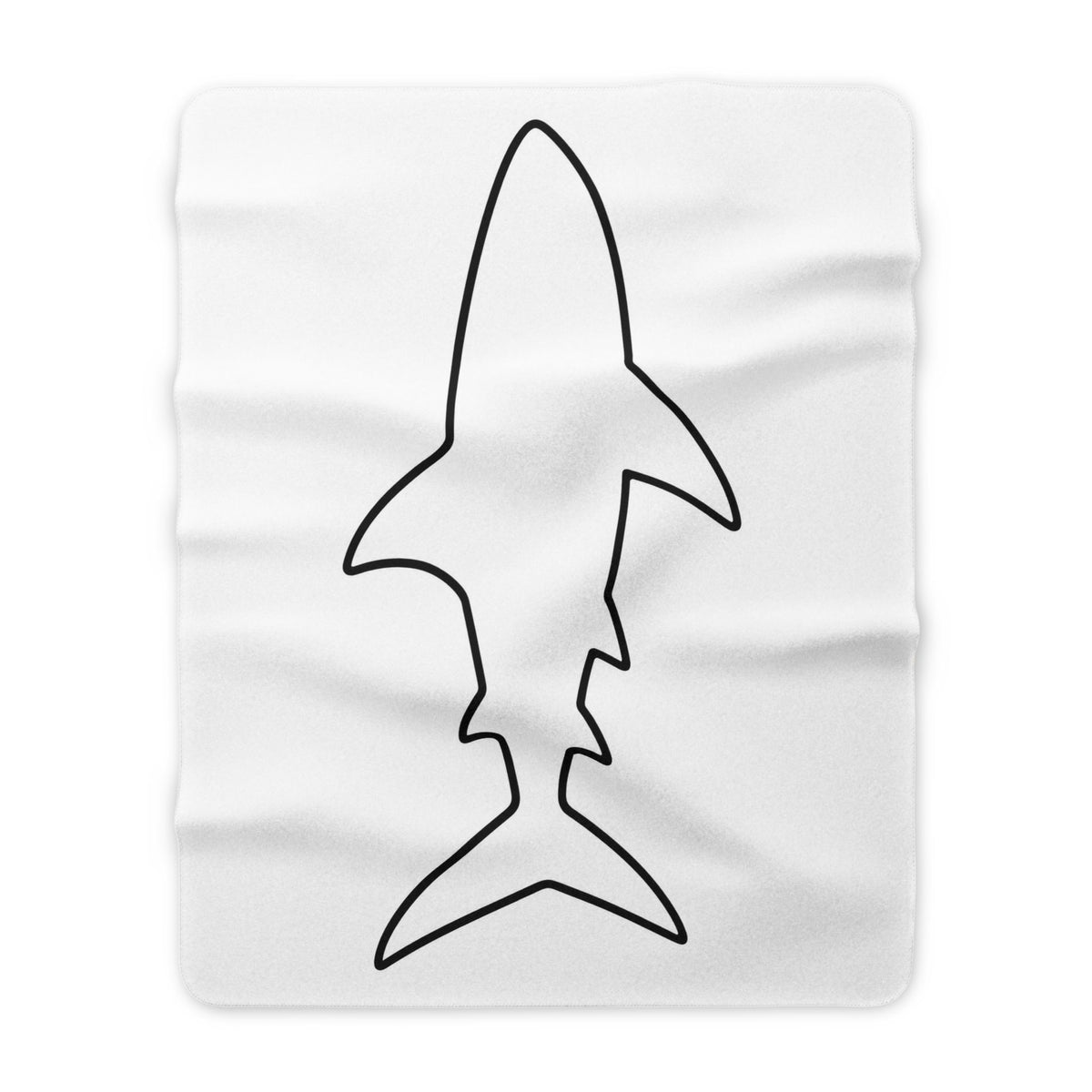 Shark Outline Sherpa Blanket — Cozy Minimalist Ocean Throw