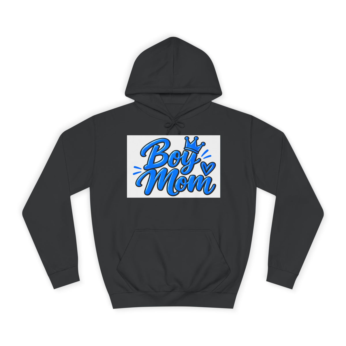 Boy Mom Hoodie - Blue Script Graphic Pullover for Proud Moms