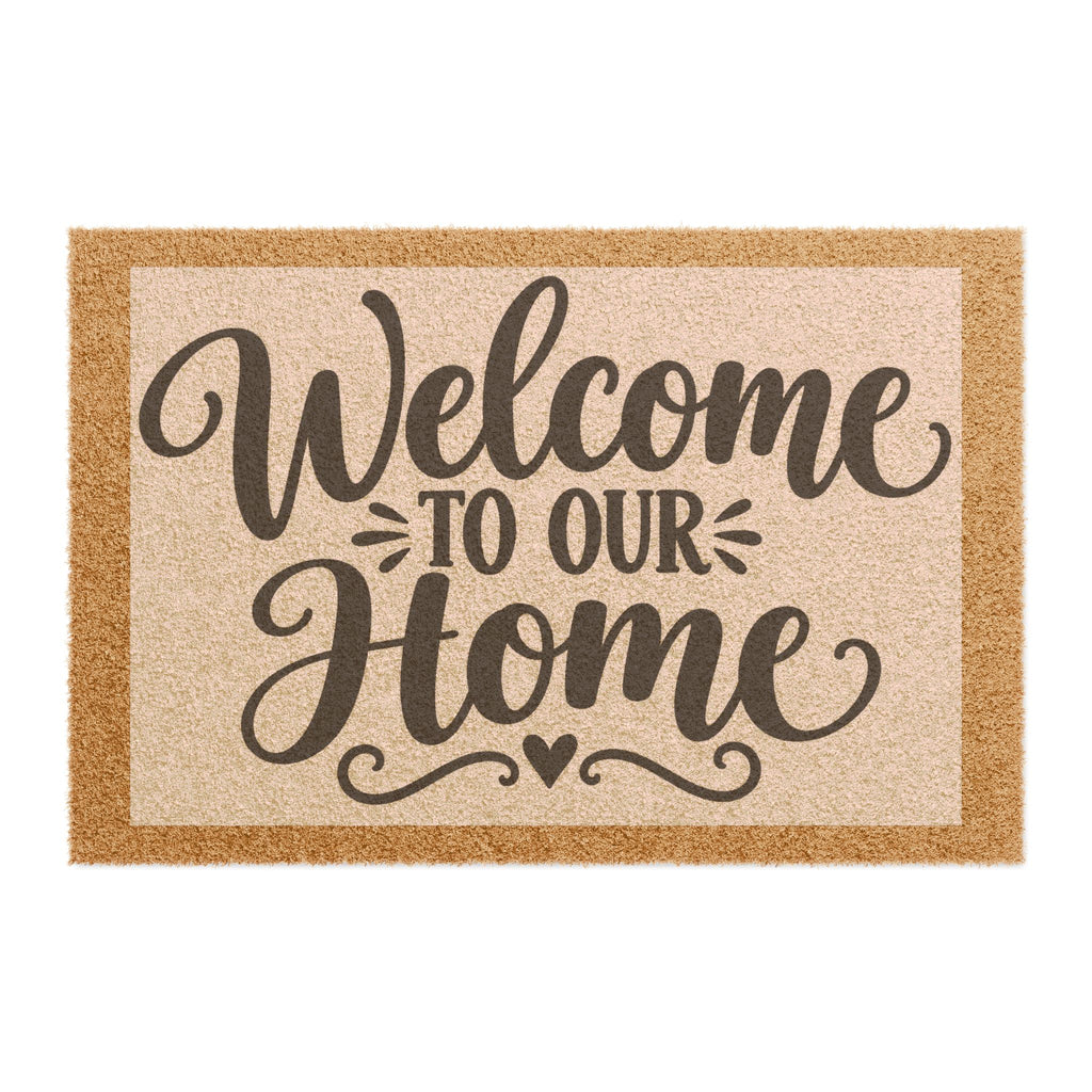 Welcome To Our Home Doormat — Rustic Coir Welcome Mat for Front Door