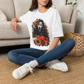 Halloween Ghostface Pumpkin T‑Shirt — Spooky Floral Fall Graphic Tee