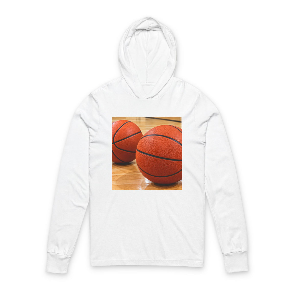 Basketball Graphic Hooded Long Sleeve Tee