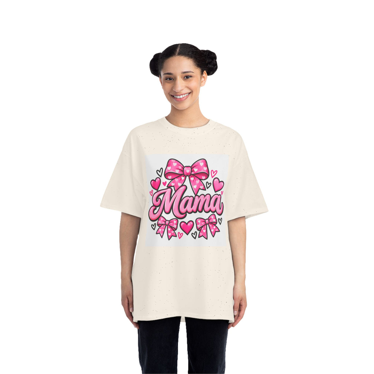 Mama Pink Bow T-Shirt — Cute Hearts & Bows Mother's Day Tee