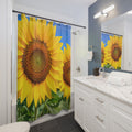 Sunflower Shower Curtain — Bright Yellow Floral Bathroom Decor