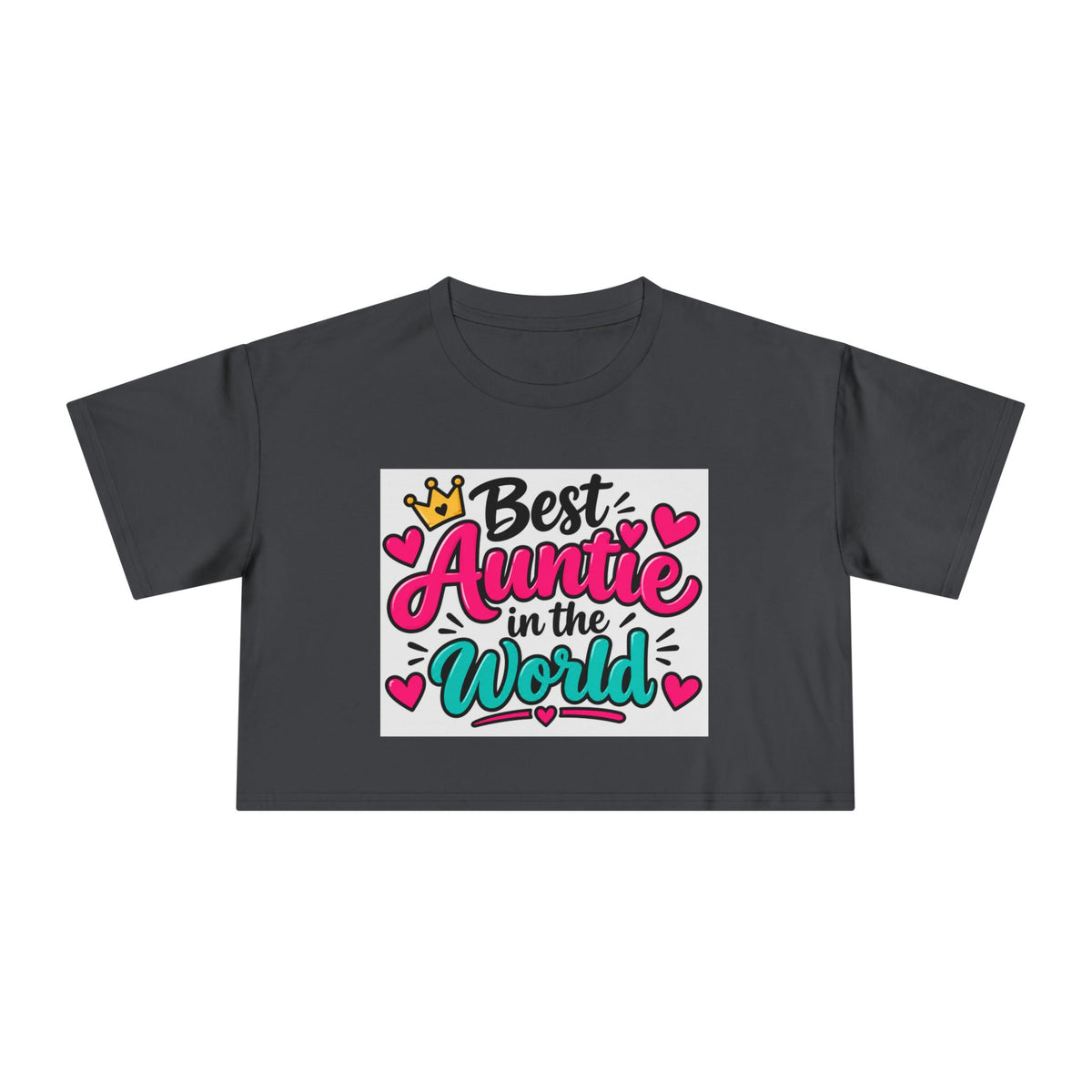 Best Auntie in the World Crop Tee – Cute Aunt Shirt for Mother's Day & Family Gifts