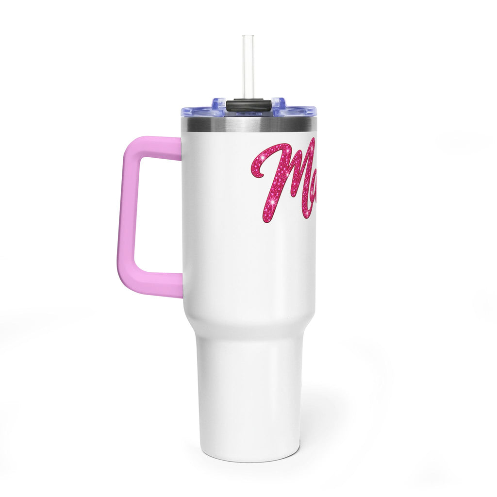 Tumbler — 'Mama' Pink Glitter 40oz Vacuum Insulated Travel Cup