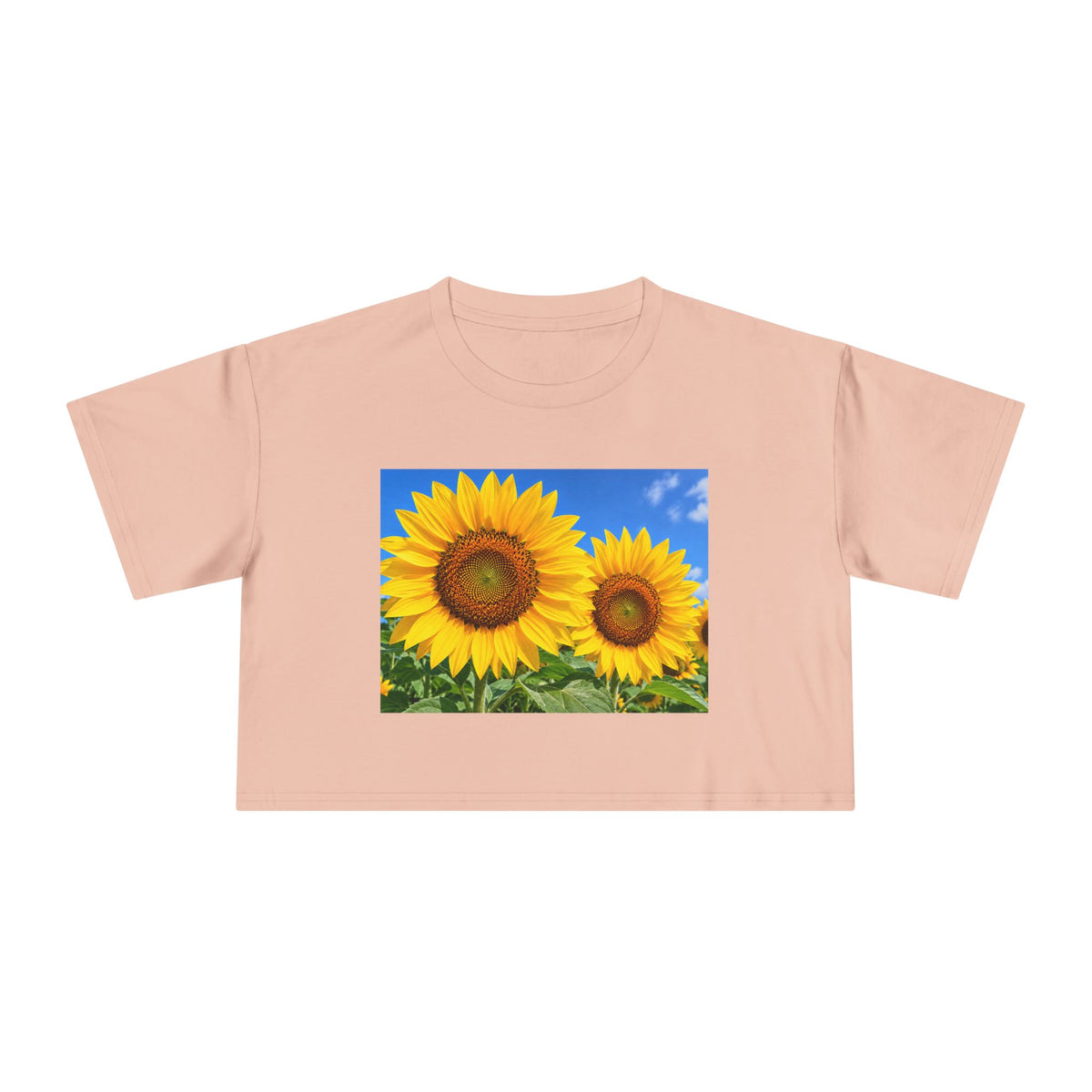 Sunflower Print Crop Tee