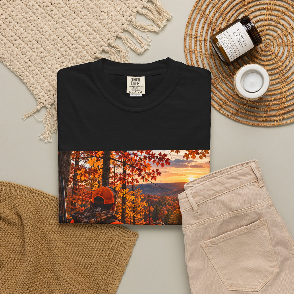 Hunting Sunset T-Shirt — Father & Son Autumn Camouflage Scene
