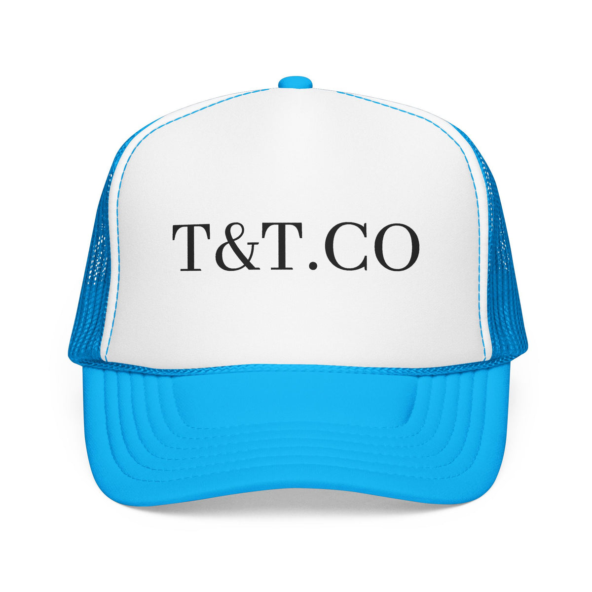 T&T.CO Foam Trucker Hat — Vintage Logo Mesh Baseball Cap