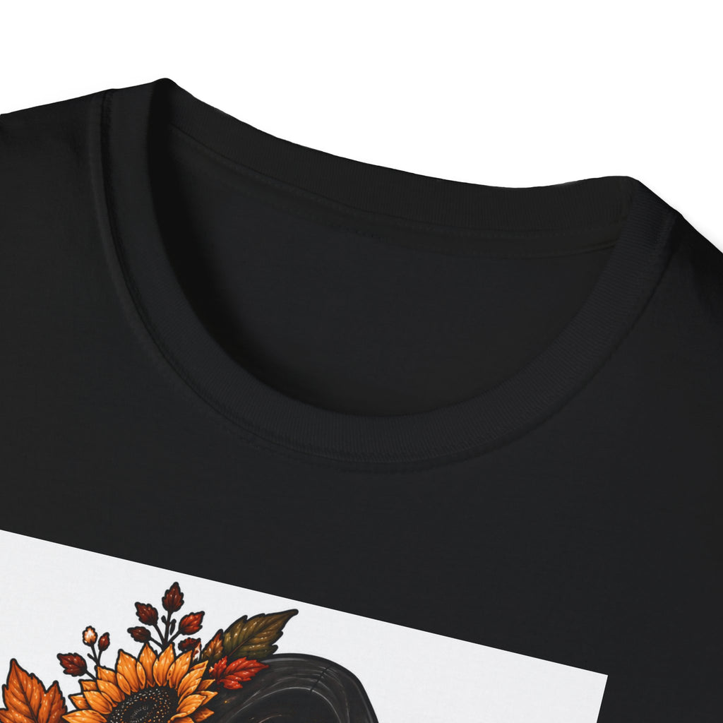 Halloween Ghostface Pumpkin T‑Shirt — Spooky Floral Fall Graphic Tee