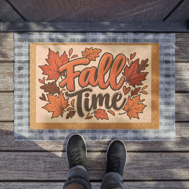 Fall Time Doormat – Autumn Leaves Welcome Mat