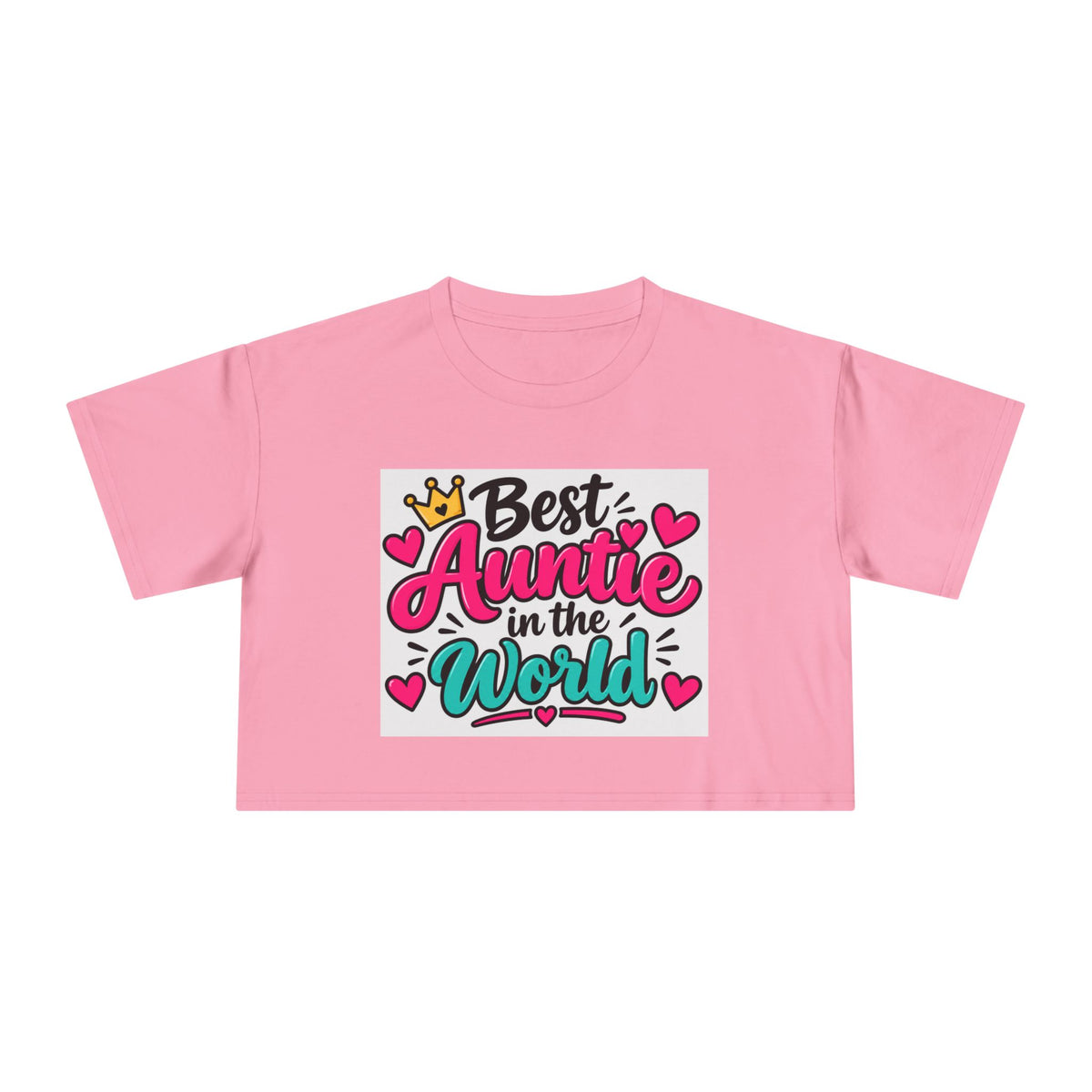 Best Auntie in the World Crop Tee – Cute Aunt Shirt for Mother's Day & Family Gifts