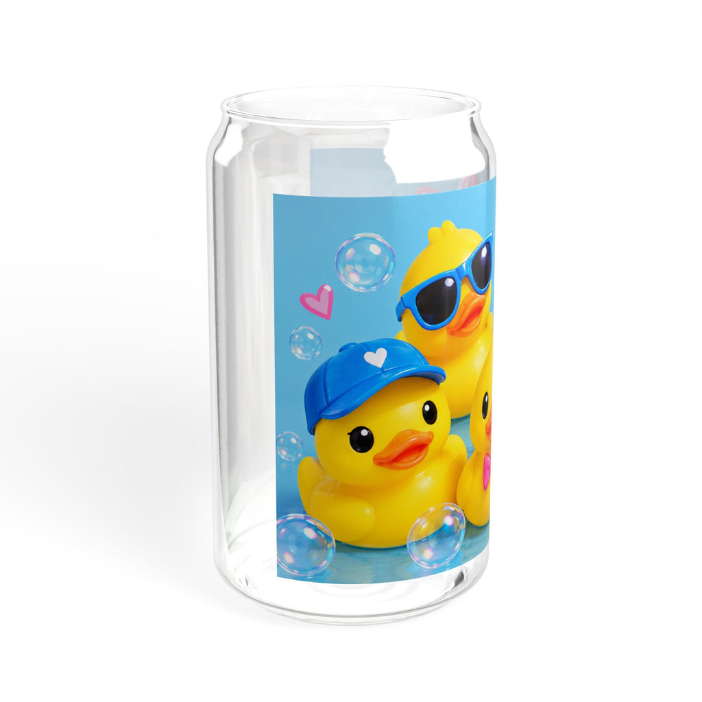 Rubber Duck Sipper Glass — 16oz Cute Duckling Straw Tumbler