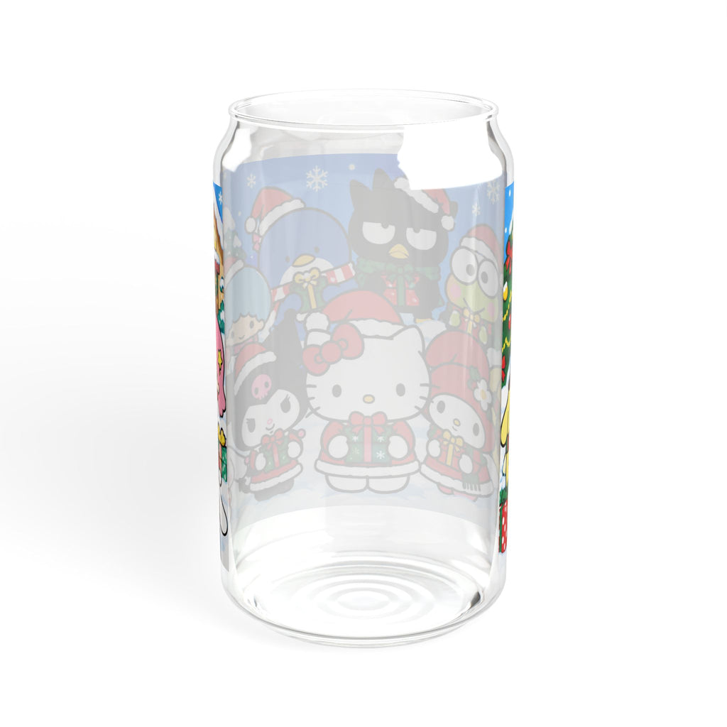 Hello Kitty Christmas Sipper Glass — 16oz Holiday Straw Tumbler