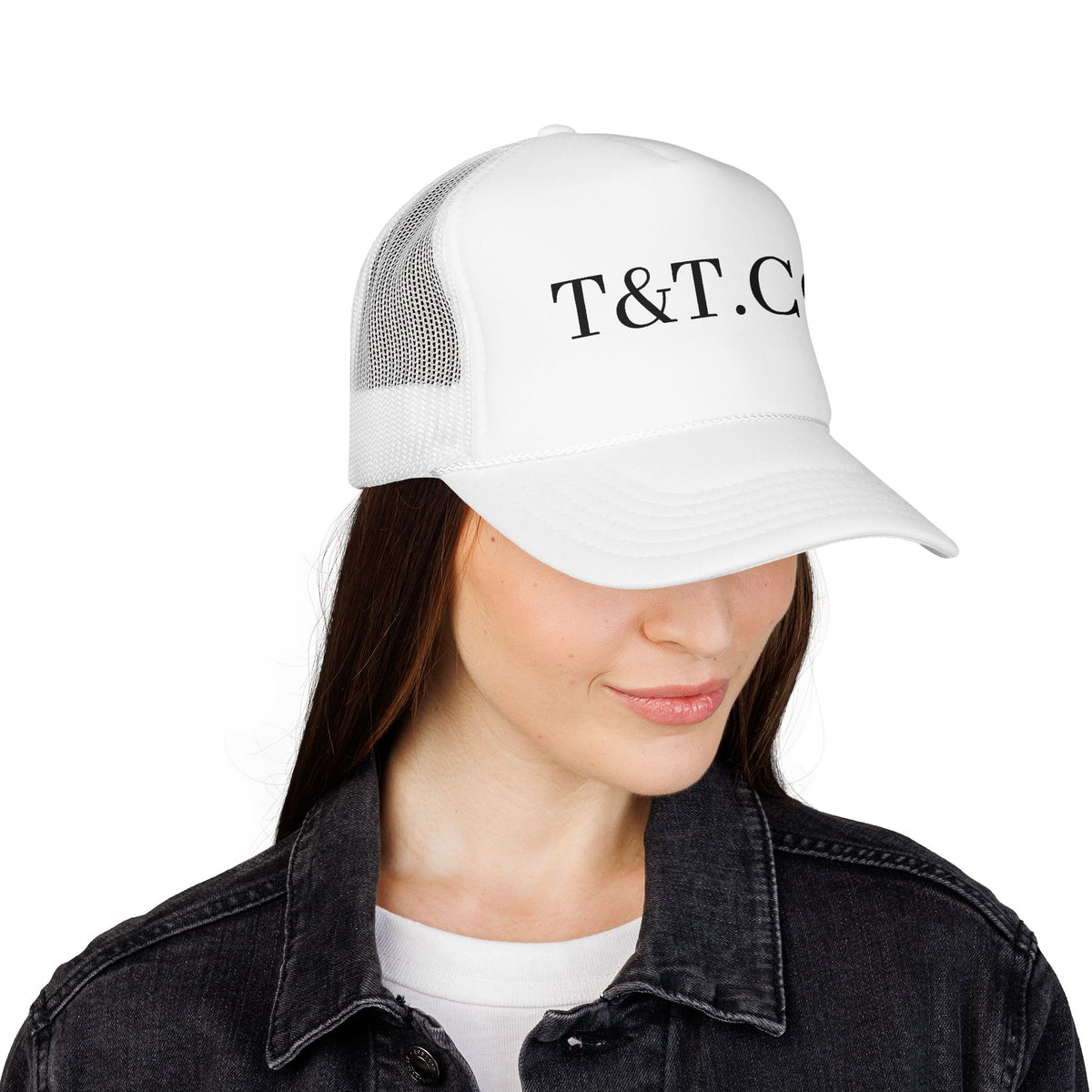 T&T.CO Foam Trucker Hat — Vintage Logo Mesh Baseball Cap