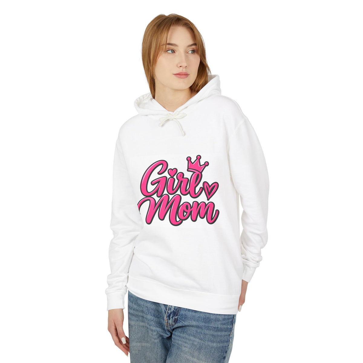 Girl Mom Hoodie — Pink Crown Mothers Day Sweatshirt
