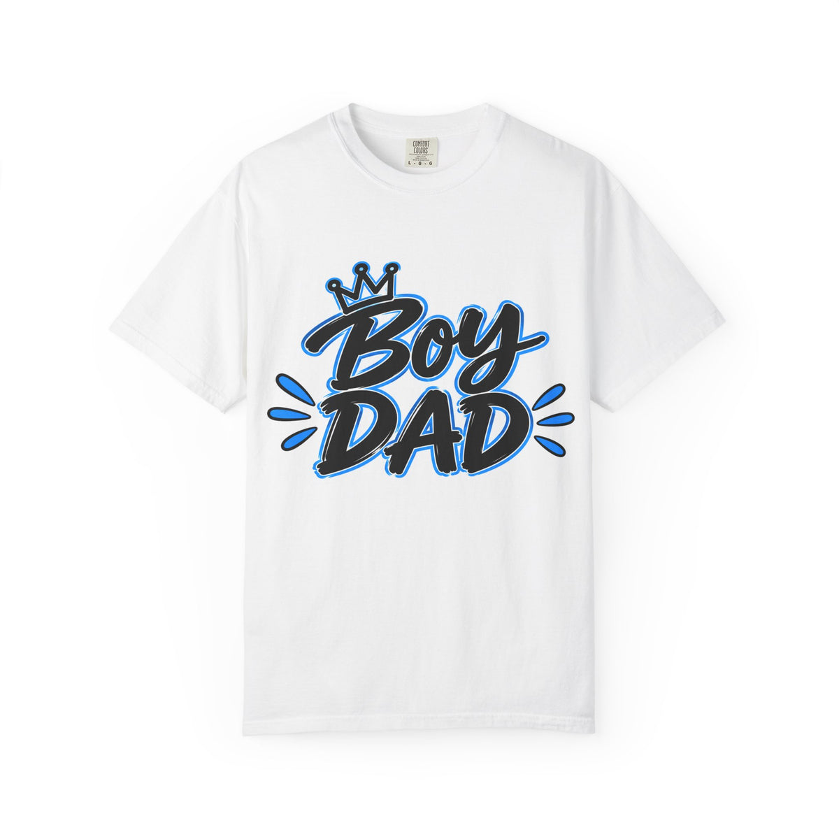 Boy Dad T-Shirt - Retro Blue Script Father's Day Tee for New and Proud Dads