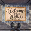 Welcome To Our Home Doormat — Rustic Coir Welcome Mat for Front Door