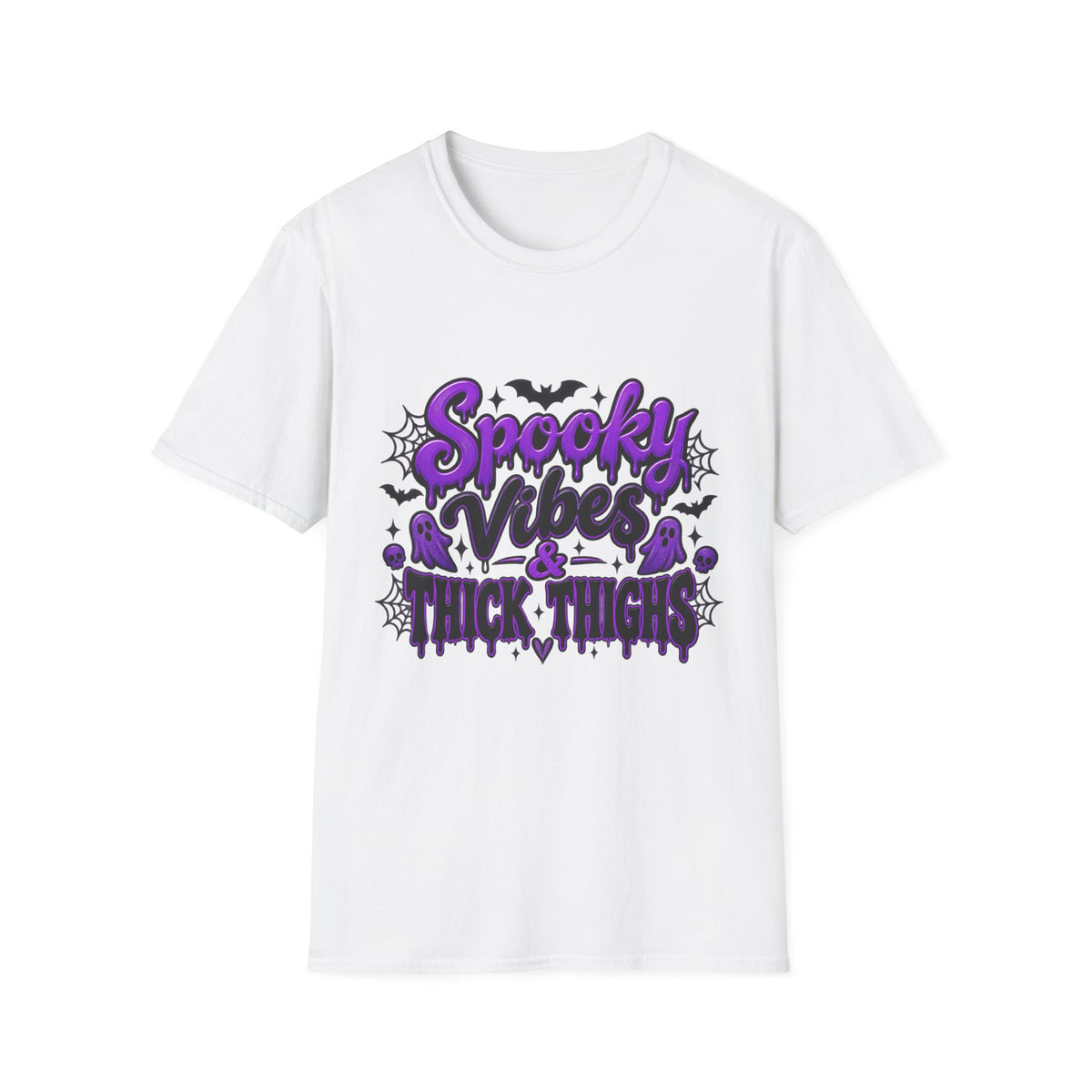 Spooky Vibes & Trick Thighs T-Shirt — Halloween Graphic Tee
