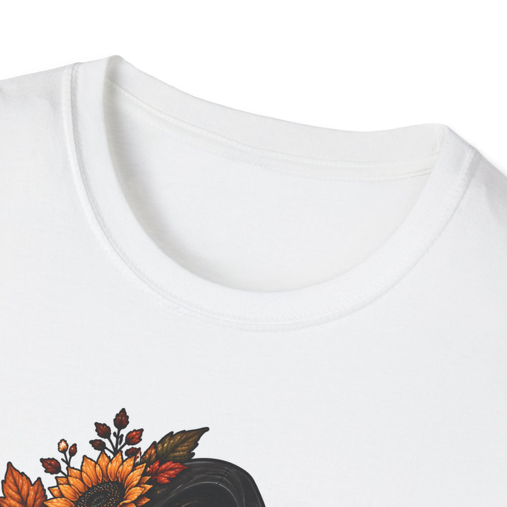 Halloween Ghostface Pumpkin T‑Shirt — Spooky Floral Fall Graphic Tee