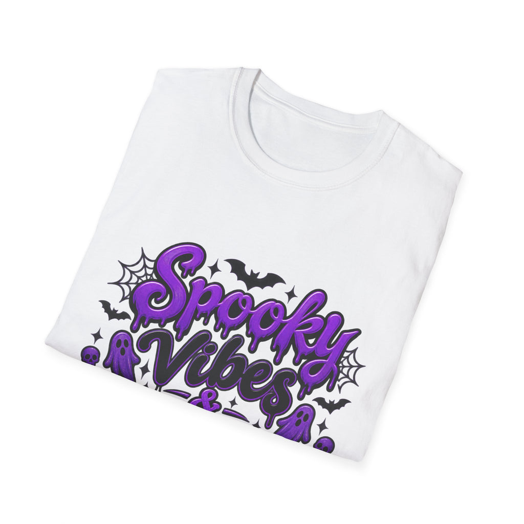 Spooky Vibes & Trick Thighs T-Shirt — Halloween Graphic Tee