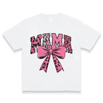 Cotton Pink Leopard Mama Bow T-Shirt