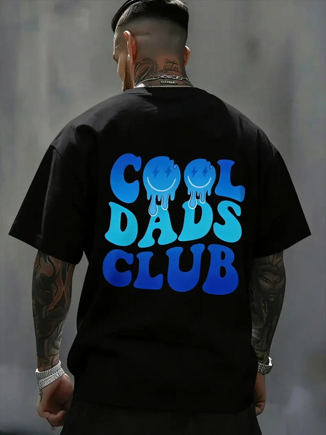 Retro Smiley Print Cotton T-Shirt