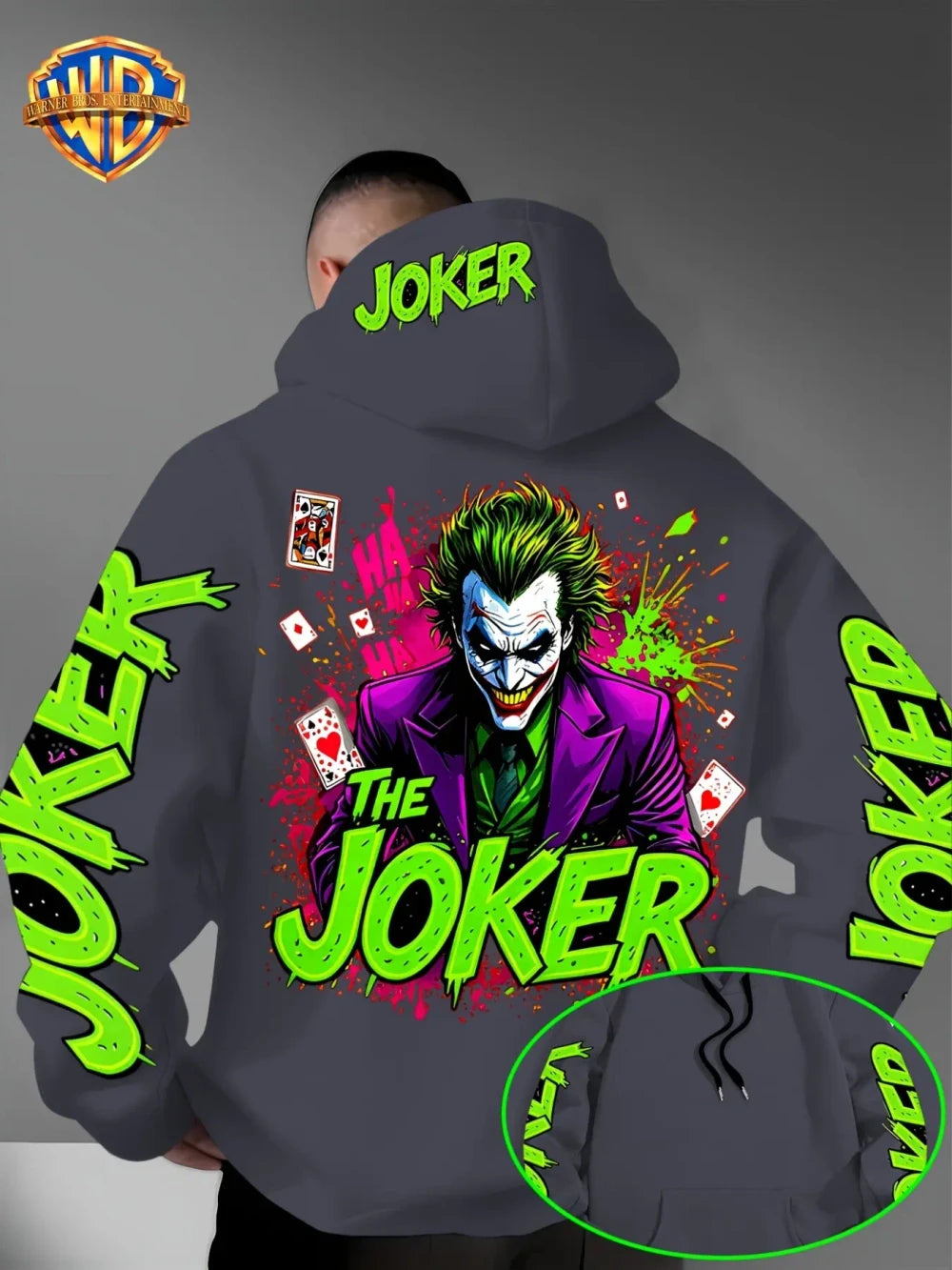 Warner Bros Joker Print Hoodie