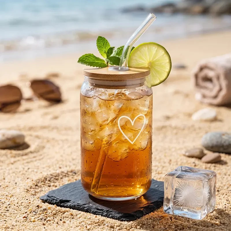 Glass Iced Coffee Tumbler Set