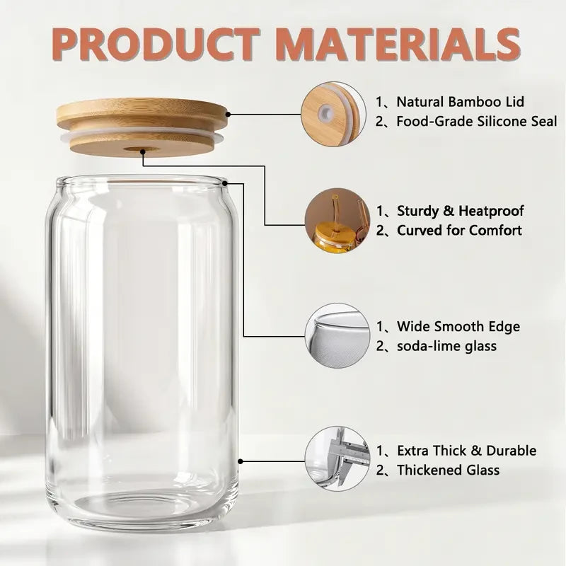 Glass Iced Coffee Tumbler Set