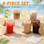 Glass Iced Coffee Tumbler Set